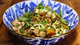 Squash and cauliflower stew with chilli, spices and ground nuts