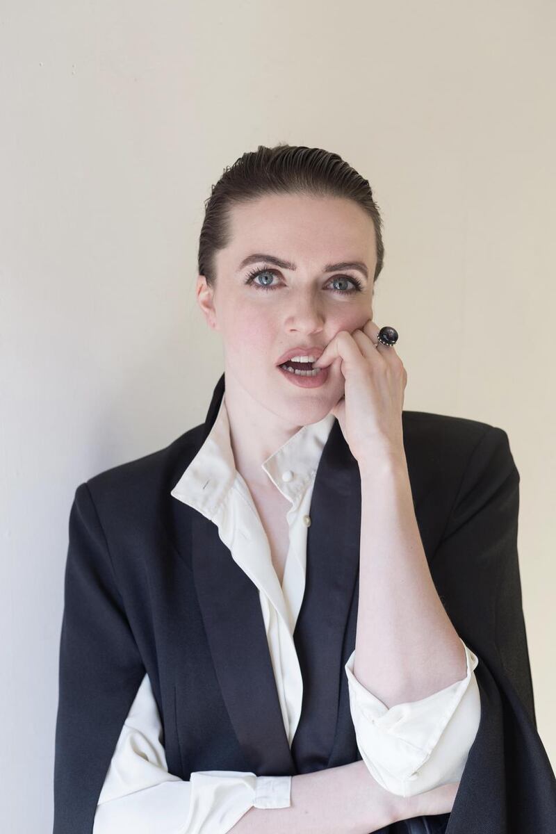Vintage silk shirt from Oxfam in Edinbugh, caped jacket from Kajo Boutique in Carlingford. "I would probably wear it to a wedding". Pic Pearl Phelan