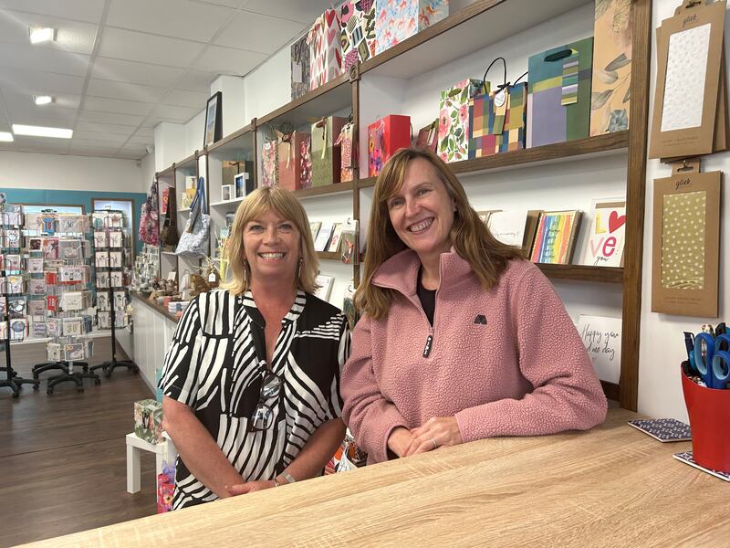 Maggie Sutherland, right, owner of Memento gift shop in Portrush, with colleague Patricia Quigley. Photograph: Freya McClements