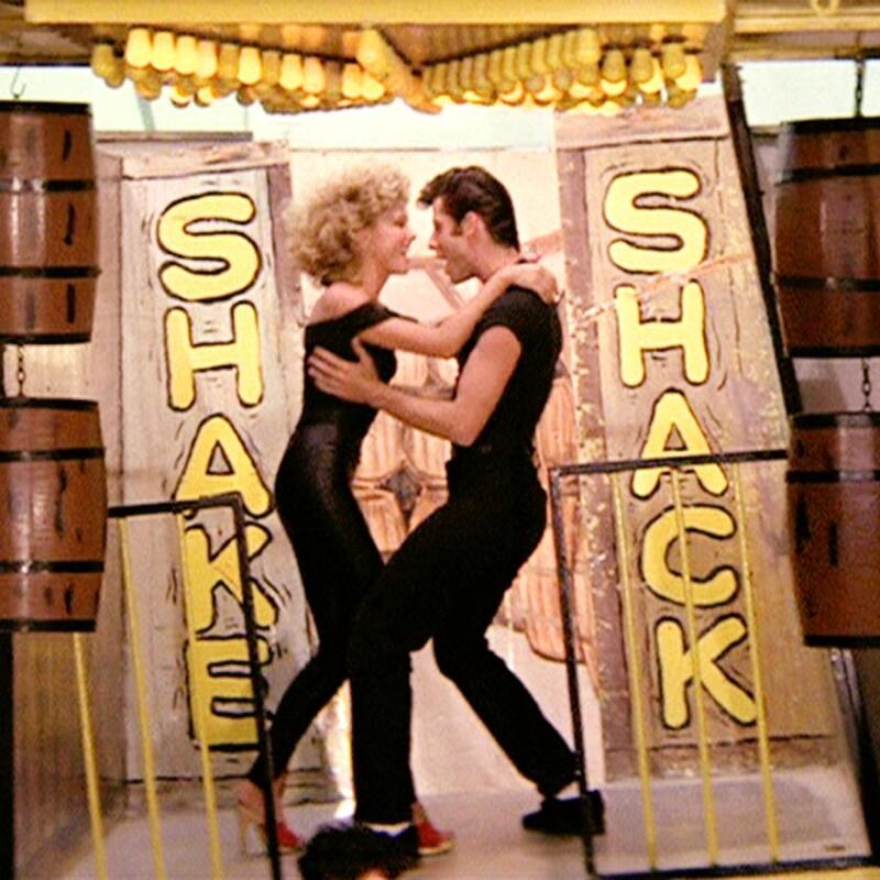 Olivia Newton-John as Sandy and John Travolta as Danny Zuko in Grease. Photograph: CBS via Getty Images