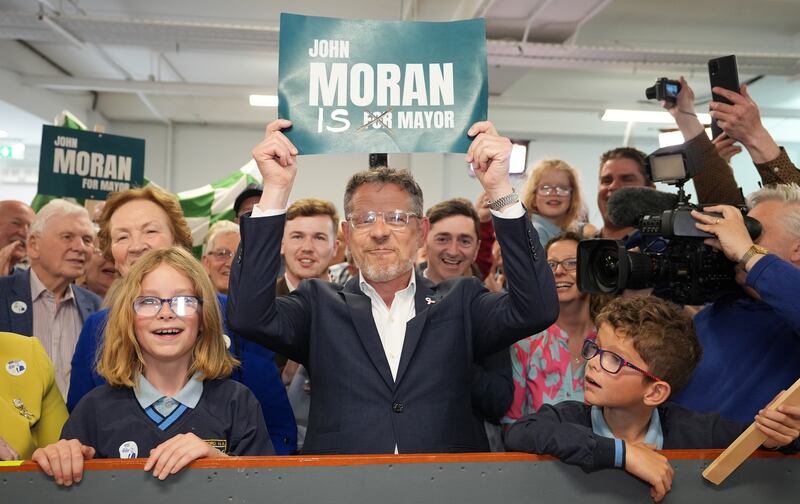 John Moran is elected mayor of Limerick. Photograph: Niall Carson/PA Wire