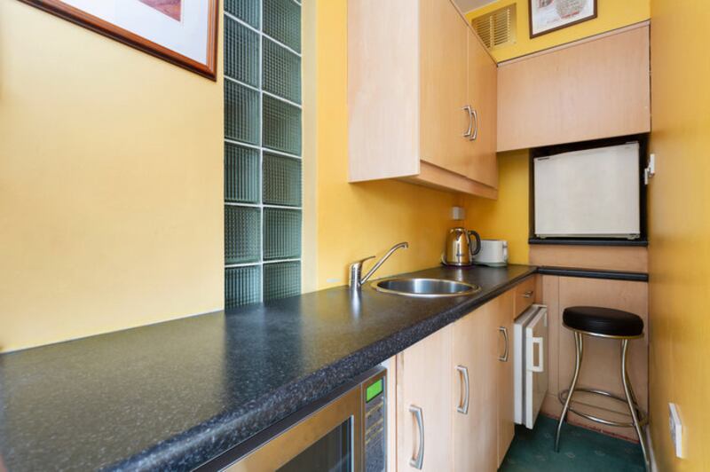 The galley kitchen of 27 Courtney House, on Appian Way in Dublin 6