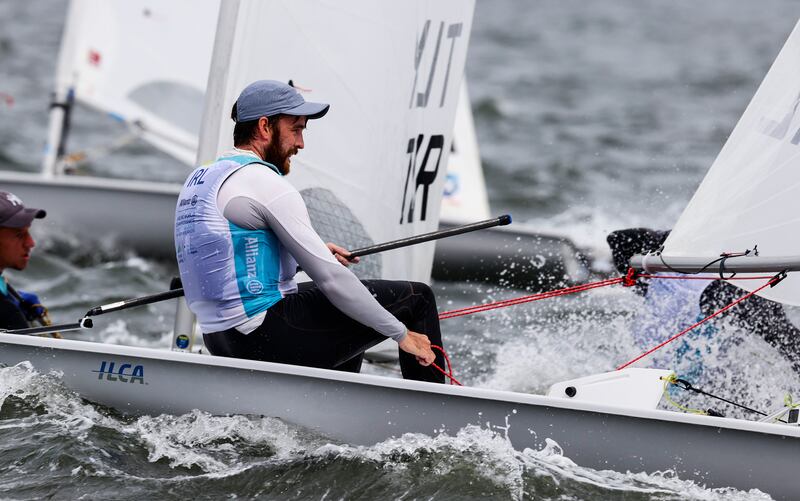 Finn Lynch in action in the Netherlands as he qualifies for the 2024 Olympic Games. Photograph: David Branigan/Inpho