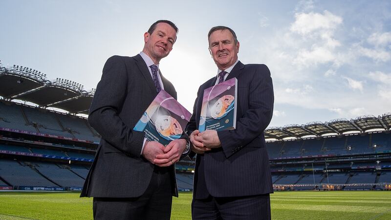 GAA director of finance Ger Mulryan with  stadium and commercial director Peter McKenna. Photograph: Laszlo Geczo/Inpho