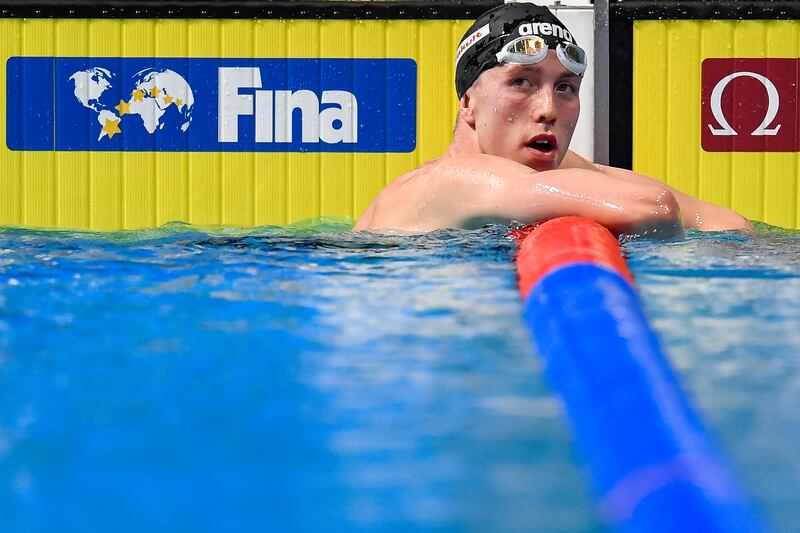 On Friday, Daniel Wiffen set a new Irish standard in the 400m Freestyle, lowering his own 2022 record from 3:46.22 to 3:43.32, the second fastest time in the world this year. Photograph: Andrea Staccioli/Inpho