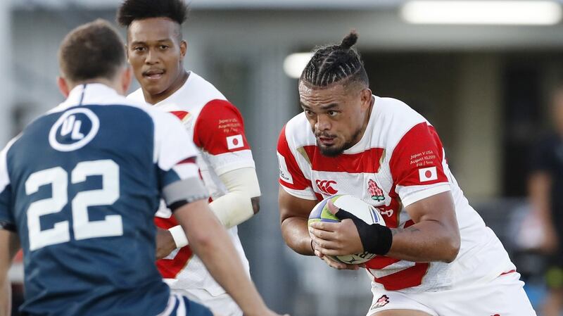 Hendrik Tui of Japan in action against the US during the recent  Pacific Nations Cup clash  at ANZ Stadium in Suva, Fiji. Photograph: Kyodo News via Getty Images