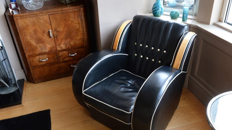 Chesterfield chair  at  Billy Peat’s family home. Photograph: Dara Mac Donaill