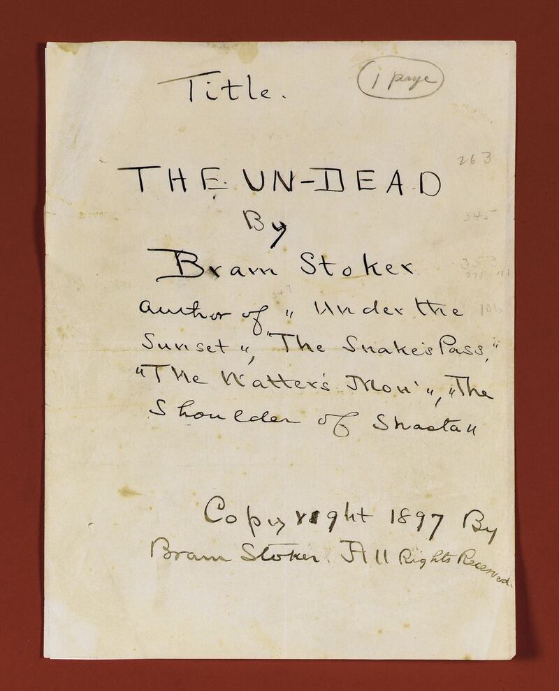 The original typescript of Dracula
