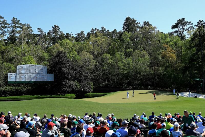 The beginning of Amen Corner and one of the hardest holes on the course where everything feeds towards the water.
