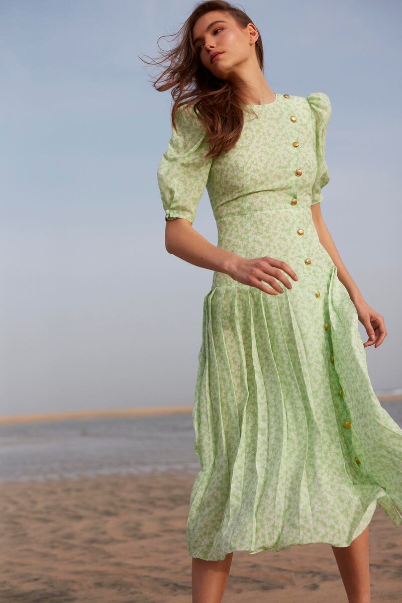 Green and white print Alessandra Rich dress, €755