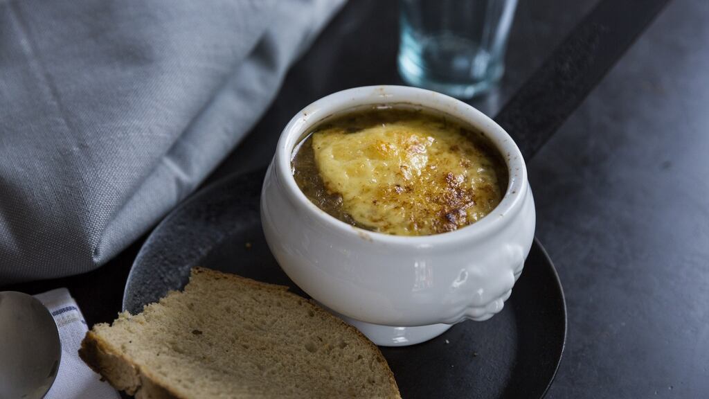Onion and cider soup. Photograph: Emma Jervis Photography