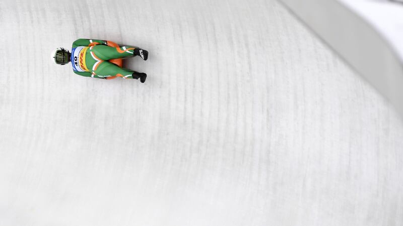 Elsa Desmond  competes in the Women’s Singles during day 3 of the 50th FIL Luge World Championships. Photograph: Daniel Kopatsch/Getty