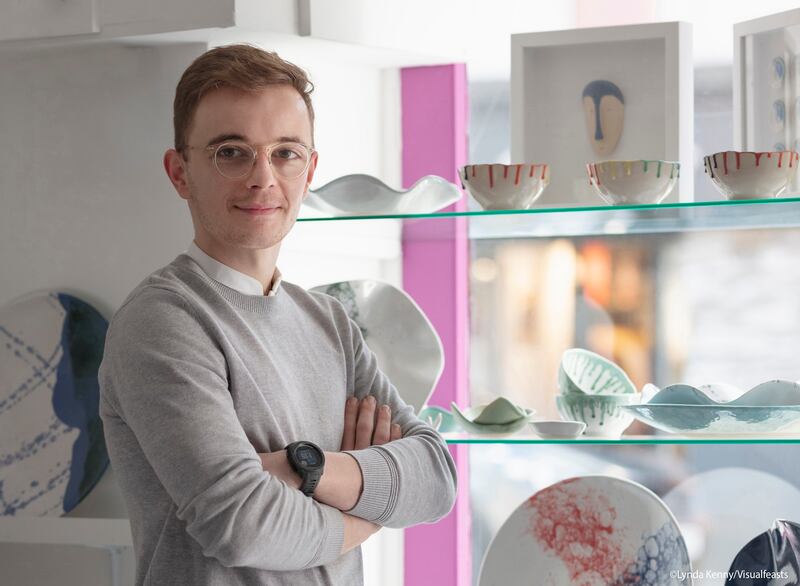 Artist Fiarchra Crowley in his store on Henry Street, Kenmare. Photograph: Lynda Kenny/Visual Feasts