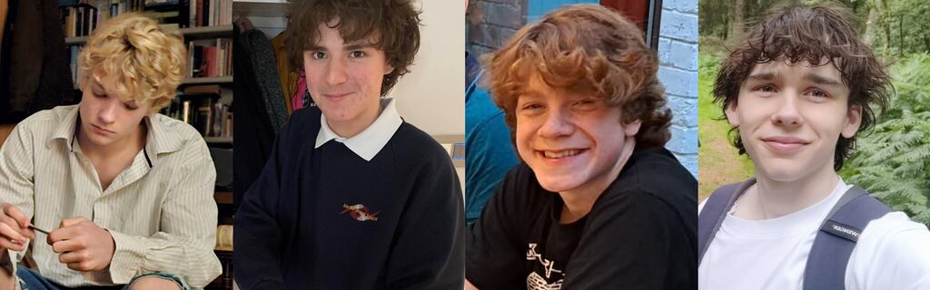 From left: Jevon Hirst, Harvey Owen, Wilf Henderson, Hugo Morris. Photograph: North Wales Police/PA Wire