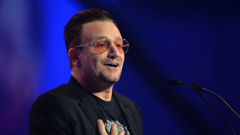 Bono at the European Peoples Party convention in 2014.  Photograph: Alan Betson