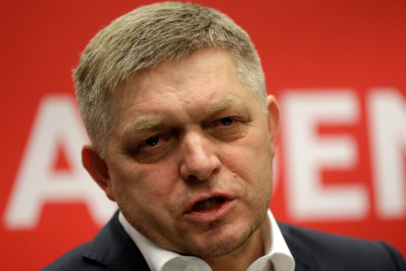 Slovakian prime minister Robert Fico is "able to speak, but only a few sentences". Photograph: Petr David Josek/AP
