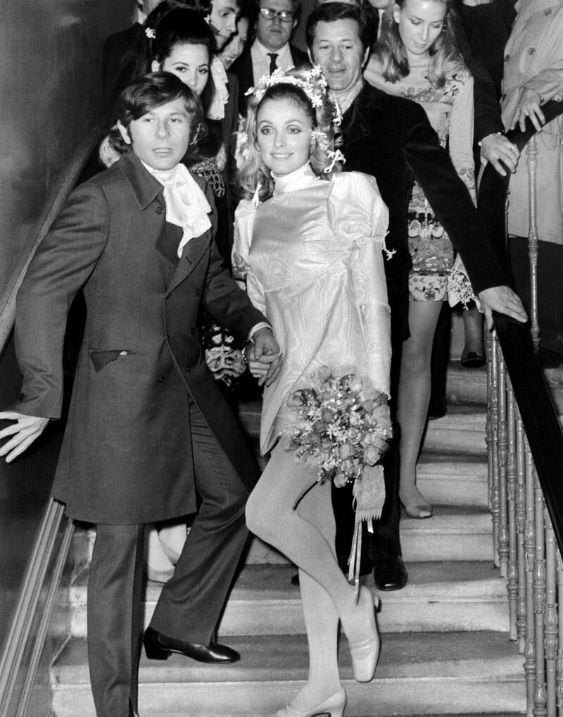 Sharon Tate and Roman Polanski on the steps of Chelsea register Office in 1968. Photograph: Getty Images