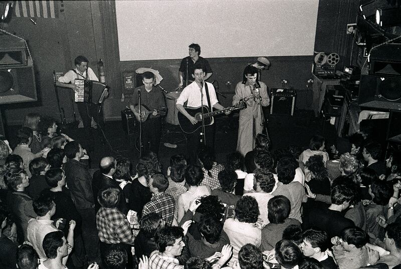Shane MacGowan and The Pogues at the Mean Fiddler in Harlesden, London. Photograph: Steve Rapport/Getty