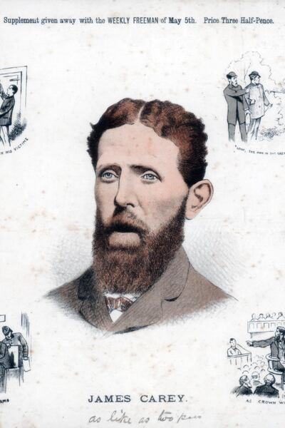 Print of James Carey from the Freemans Journal. Photograph: Print Collector/Getty