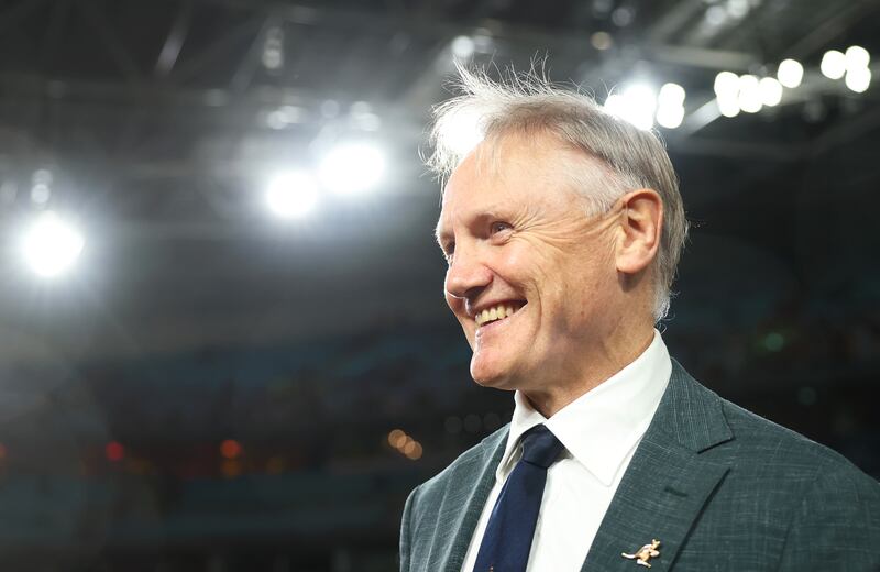 Joe Schmidt looks on after the Wallabies' victory in the third test of the series between Australia and British & Irish Lions. Photograph: Cameron Spencer/Getty Images