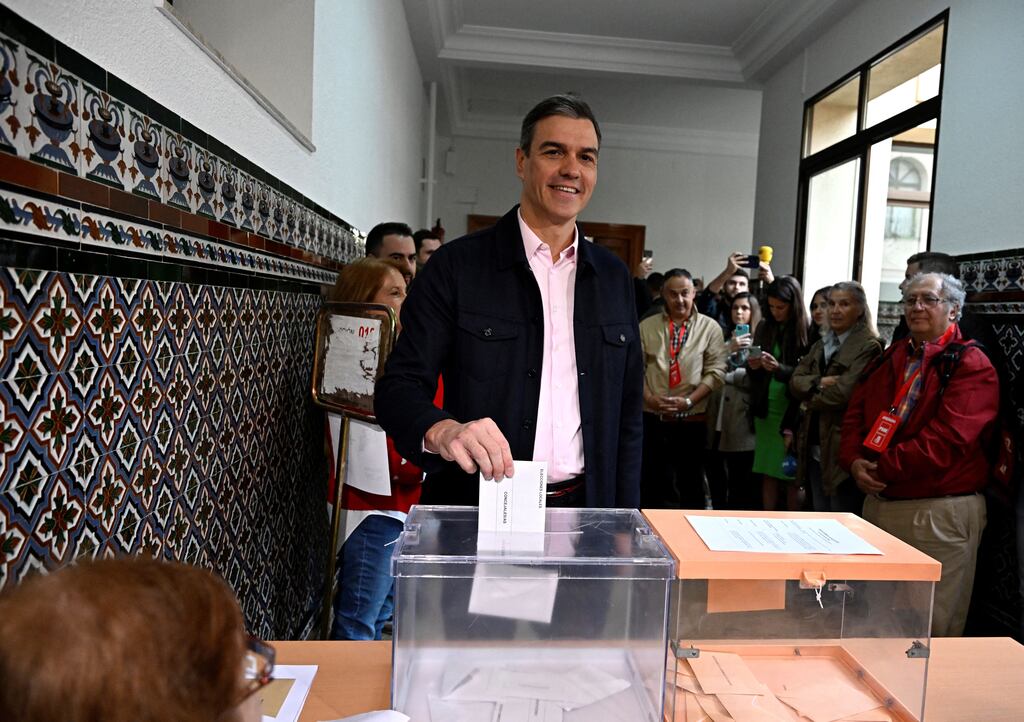 Spain's Prime minister Pedro Sanchez casts his ballot in Madrid in last weekend's during local and regional polls. He has now called an early general election (Photo by Javier Soriano / AFP)