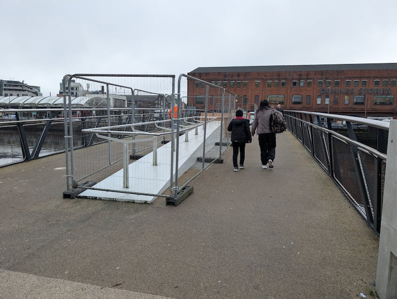 Cork City Council has reopened the Mary Elmes Bridge after it was damaged. Photograph: Cork City Council