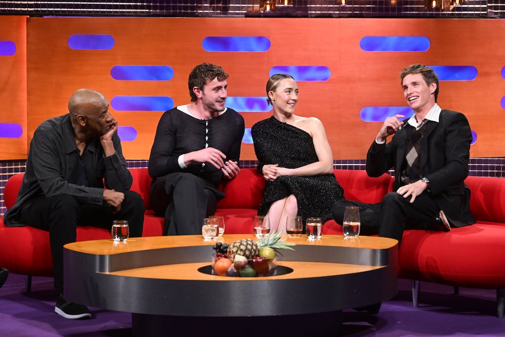Denzel Washington, Paul Mescal, Saoirse Ronan and Eddie Redmayne on The Graham Norton Show. Photograph: Matt Crossick/PA