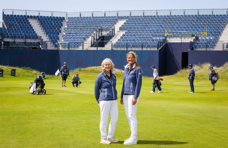 Alison Algeo and Samantha Barry: 'I wouldn't want to jinx Rory.' Photograph: Paul Faith