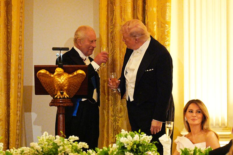 US president Donald Trump with Britain’s king Charles III. Photograph: Aaron Chown/PA Wire
