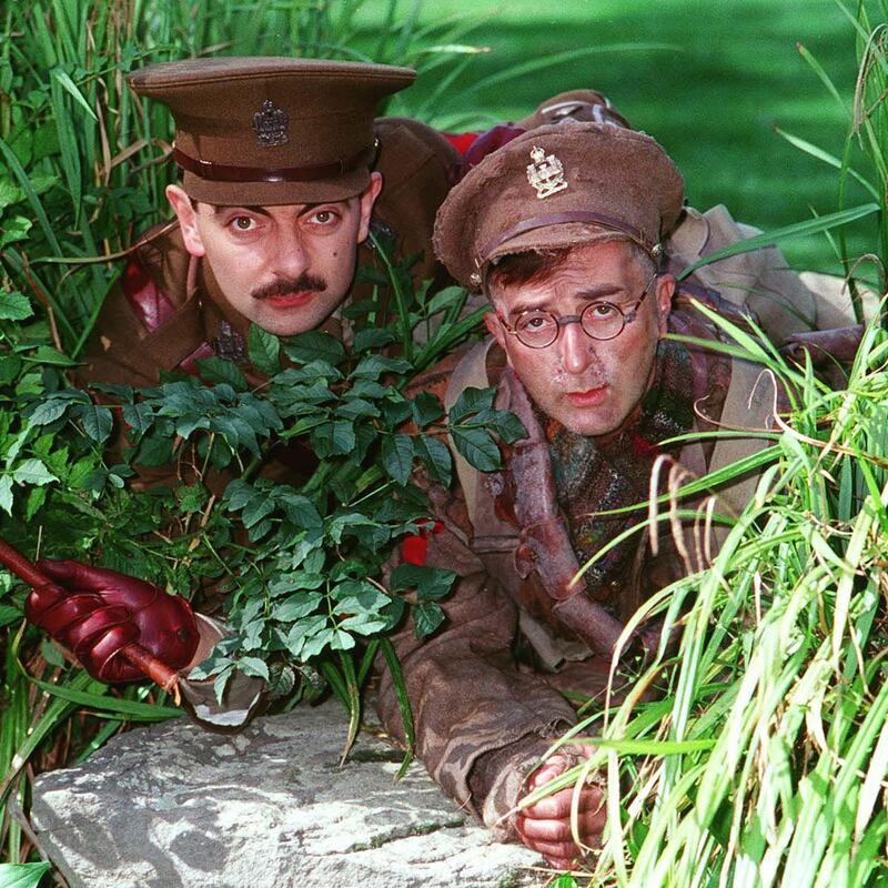 Blackadder: Tony Robinson with Rowan Atkinson in 1989. Photograph: Photoshot/Getty