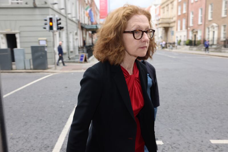 Breda O Keeffe, former CFO of RTÉ, arriving at the Dail last week. 
Photograph: Dara Mac Dónaill








