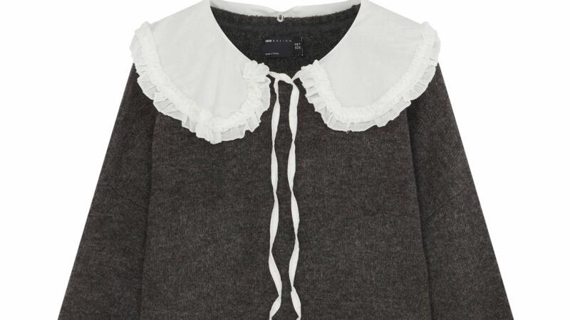 Grey jumper with detachable collar from Asos €44.99.