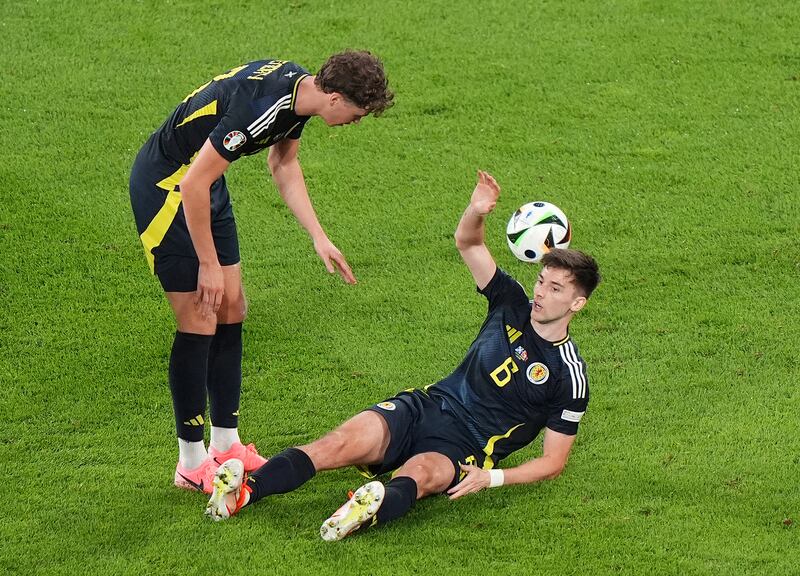Kieran Tierney is out of Euro 2024 and on his way home due to a hamstring injury. Photograph: Bradley Collyer/PA Wire