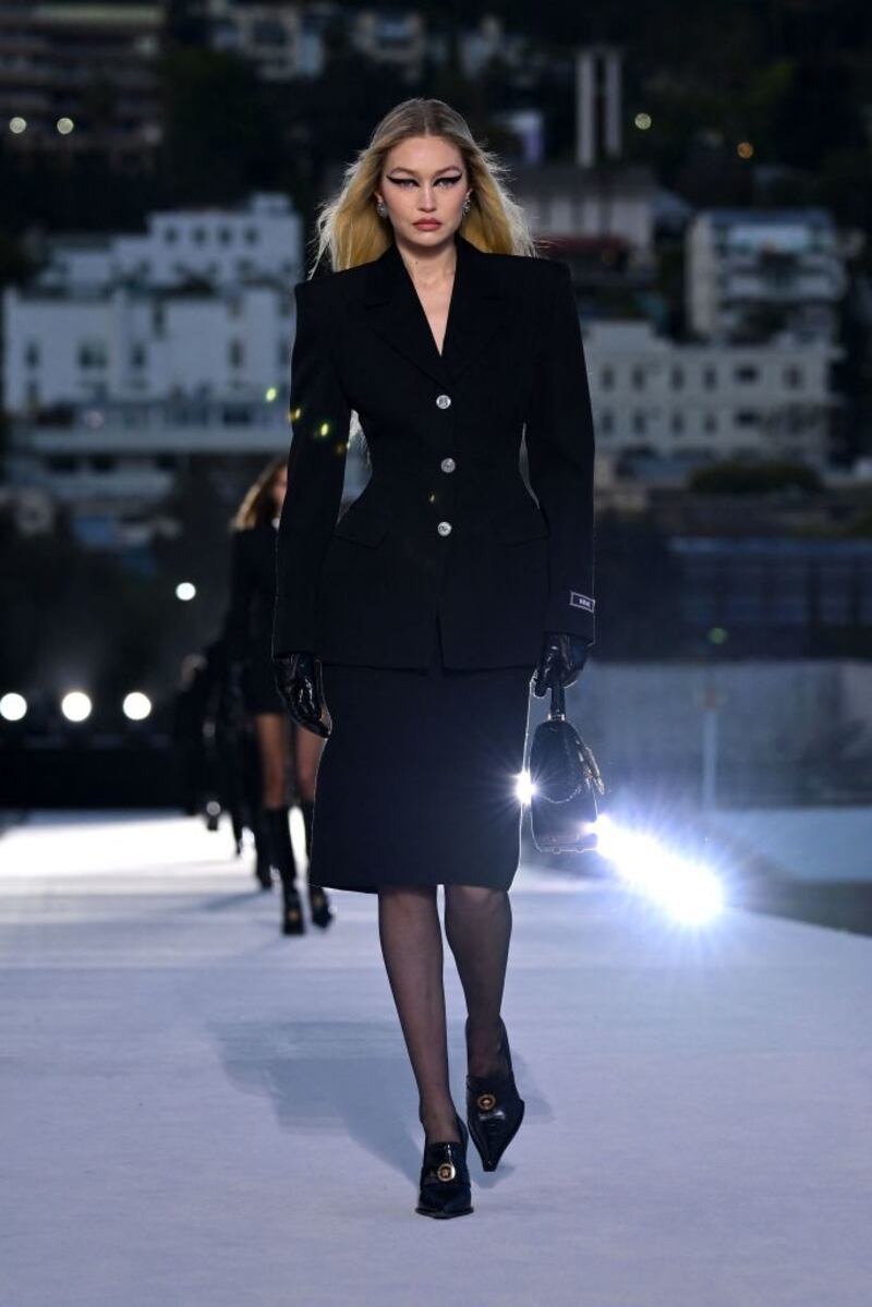 Versace's Fall/Winter 2023 fashion show in Hollywood, California. Photograph: Angela Weiss/Getty Images