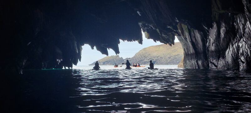 Inside one of the caves