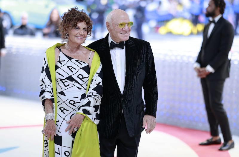 Diane Von Furstenberg and Barry Diller arrive on the carpet for the 2023 Met Gala. Photograph: EPA