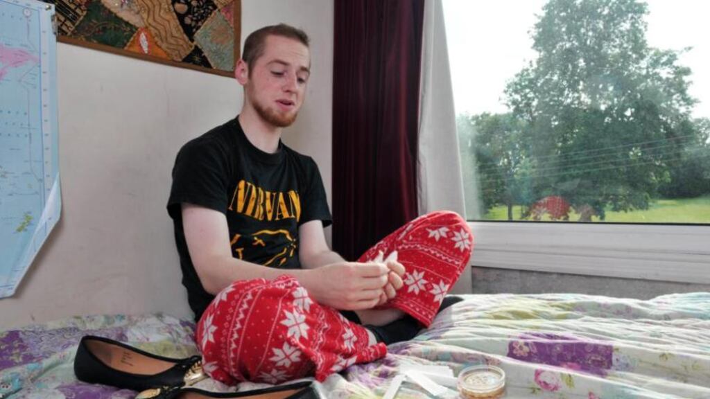 Cancer patient Aodh Rua: “I’m the one guy in the chemo ward not getting sick and moaning about the horrible treatment. I wish the rest of those beside me could feel the same but we are limited by the law.” Photograph: Provision