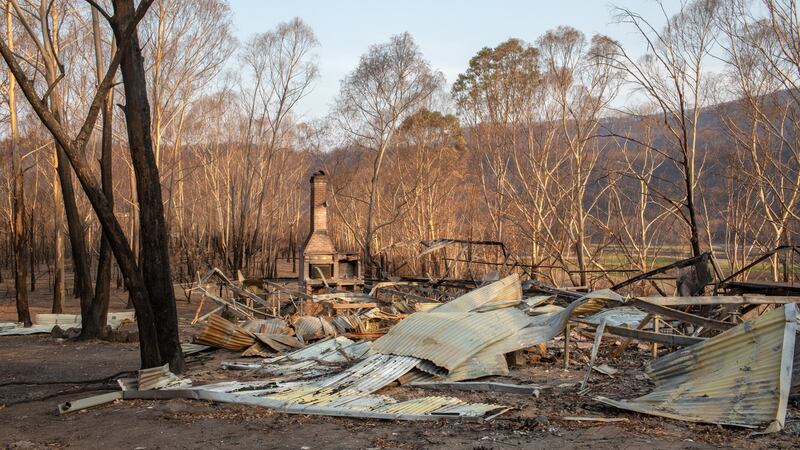 Bushfire damaged ruins near the Kangaroo Valley, Australia. Photograph:  John Moore/Getty Images