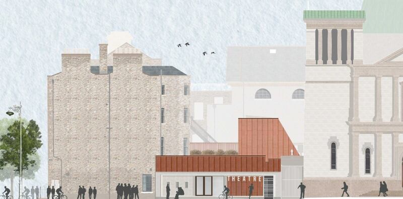 Plans for the restoration of the old St Anthony’s Theatre and adjoining Georgian townhouses on Merchant’s Quay, to create new performance and artists’ spaces, have been published by Dublin City Council. Illustration: Dublin City Council
