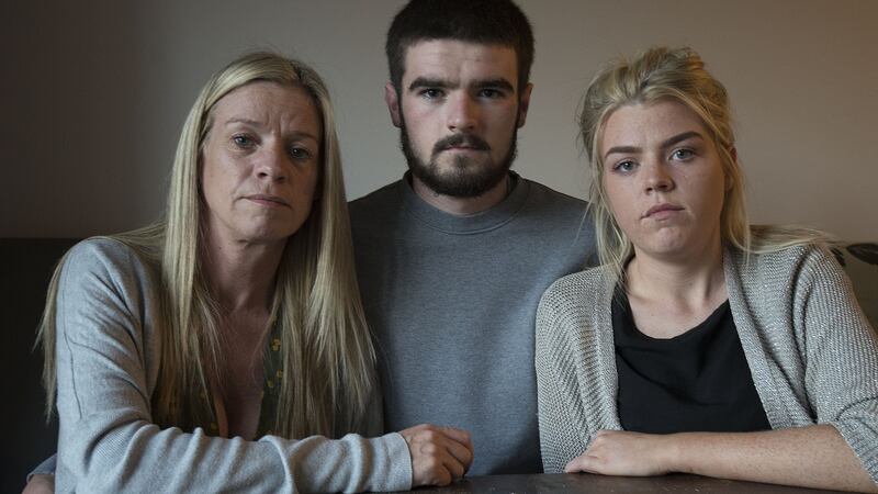 Christine Ellis, with her children Kyle and Rebecca. Photograph: Dave Meehan/The Irish Times