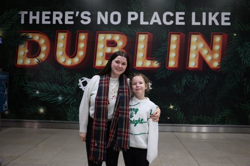 Zara and Erin Lynch visit Dublin Airport every year to watch people arrive from across the globe. Photograph: Enda O'Dowd/The Irish Times