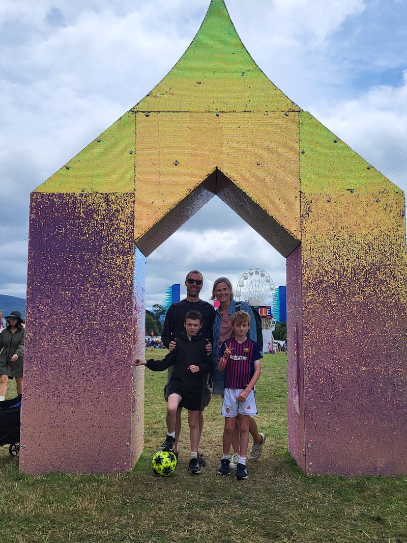 Joanne Hunt and her family at Kaleidoscope