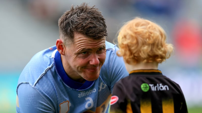 Kilkenny's TJ Reid with his daughter Harper after Sunday's game. Photograph: Tom O’Hanlon/Inpho