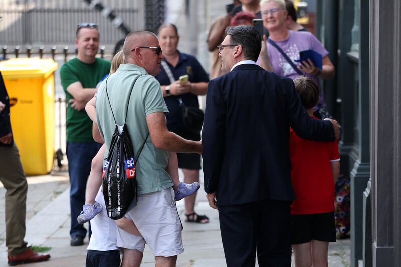 Burnham meets members of the public in Gravesend on Thursday. Photograph: Dan Kitwood/Getty Images