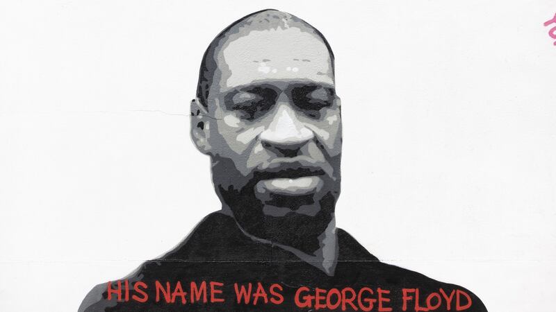 Mural in Kingswood, Dublin, of George Floyd by artist Emmalene Blake: Floyd was killed by police on a street in Minneapolis. Photograph: Tom Honan
