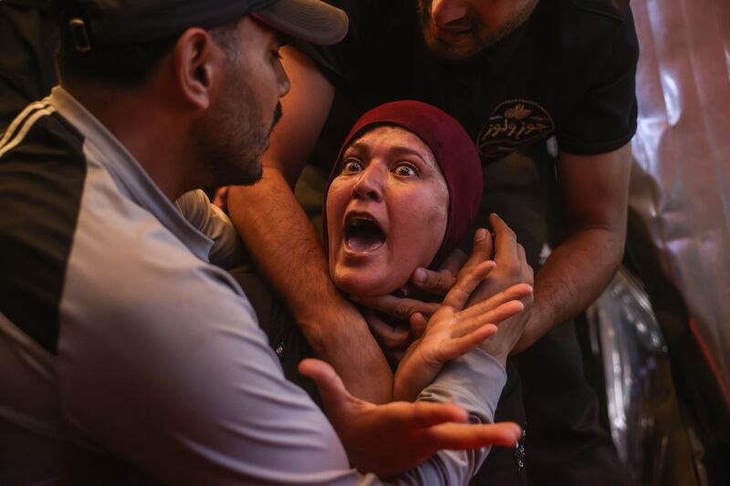 A woman mourns a victim killed in a reported Israeli air strike during a funeral in Khan Yunis on June 7th. Photograph: Bashar Taleb/AFP via Getty Images