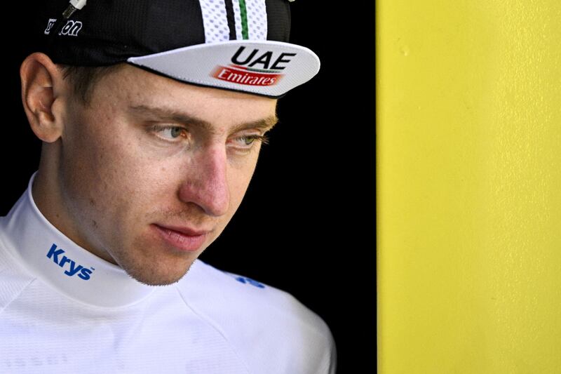 Tadej Pogacar: the Slovenian won the Tour de France in 2020 and 2021, was runner-up the following two years and has been in sensational form this year. Photograph: Jasper Jacobs/Belga Mag via AFP/Getty Images 