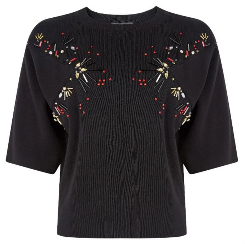 Black sparkle top, €54 from M&S (online only)