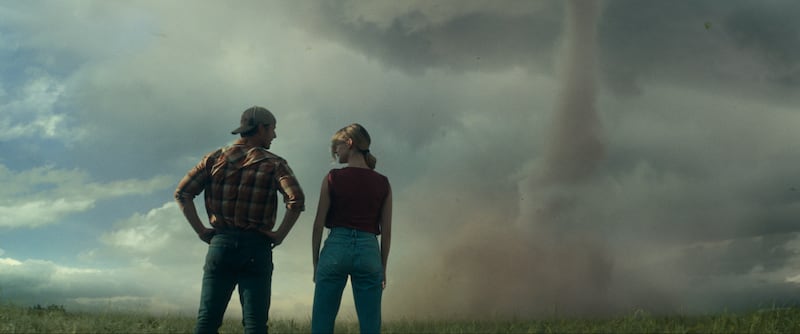 Glen Powell and Daisy Edgar-Jones in Twisters. Photograph: Universal Pictures/Warner Bros Pictures/Amblin Entertainment