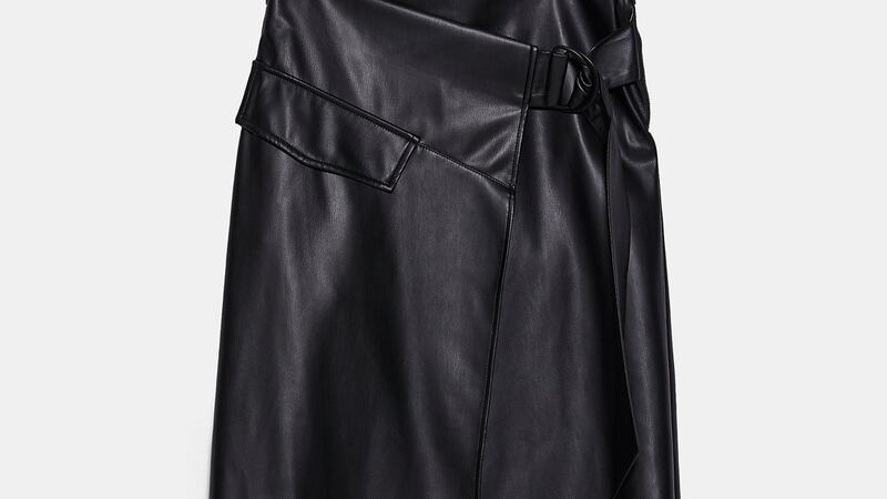 Leather like skirt, €29.95, Zara.